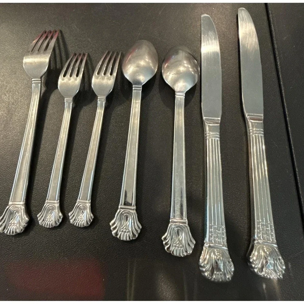 Retroneu Avignon Vendome Stainless  7 Pieces Dinner Salad Fork Soup Spoon Knife